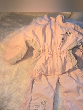 Fila Vintage Y2K Girls Kids Pink and Light Gray 2 Piece Snow Suit Rare Tracksuit